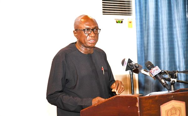 Mr Ambrose Dery  addressing the opening session of the 2018 annual general review meeting of the agencies under the Ministry of the Interior. Picture: EBOW HANSON