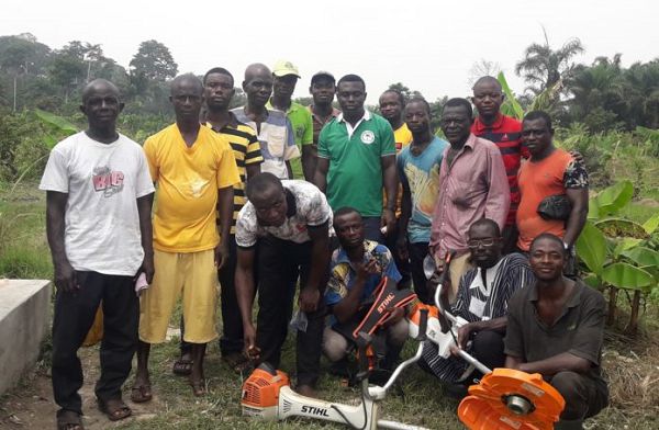 Serendipalm Company procures brush cutters for farmer 