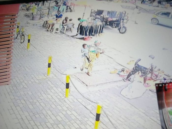 CCTV image of the baby as he was being stolen by the suspect