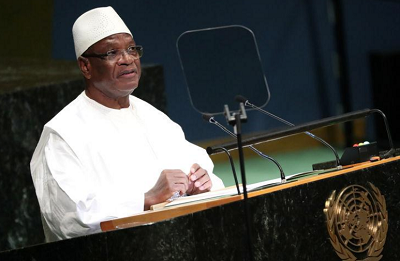 President of Mali Ibrahim Boubacar Keita speaks at the Nelson Mandela Peace Summit during the 73rd United Nations General Assembly in New York, U.S., September 24, 2018. REUTERS/Carlo Allegri