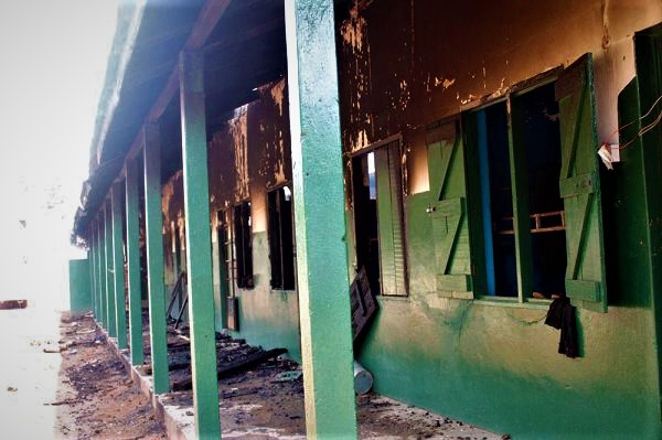 The dormitories that were destroyed in the fire outbreak
