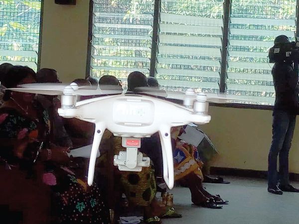 The drone on display at the forum