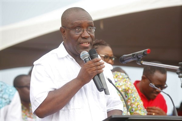 Dr Yaw Baah, the Secretary General, TUC,  speaking at the 2019 May Day celebrations in Accra. 