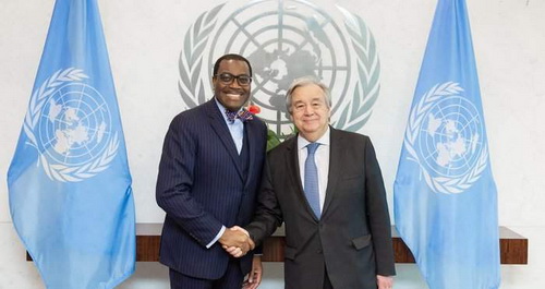 African Development Bank President Akinwumi Adesina and United Nations Secretary General António Guterres