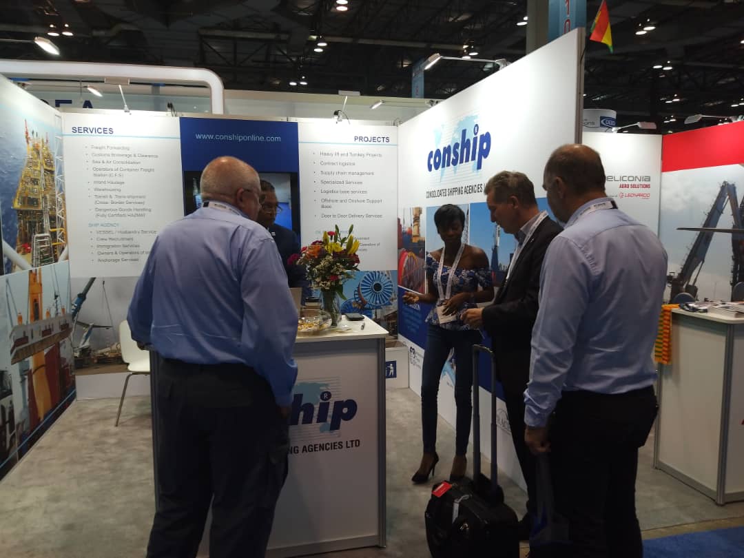 Some visitors at the Conship stand