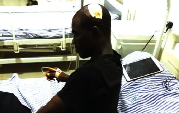 Seth Teye Wayo on his hospital bed
