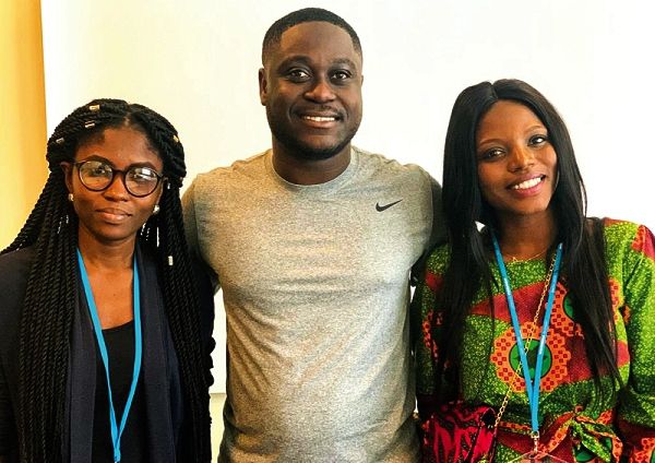 The Ghanaian team, Sandister Tei (left), Felix Nartey and Pamela Ofori- Boateng (right)
