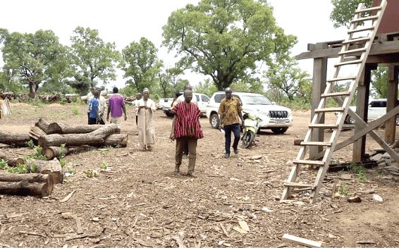  Mr Salifu Adam Braimah (arrowed) and some members of the inspection team on the premises of Brivywells Company