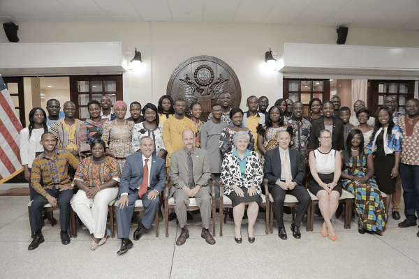Ms Stephanie S. Sullivan (seated 4th right)  with the 2019 Mandela Washington fellows after the farewell party