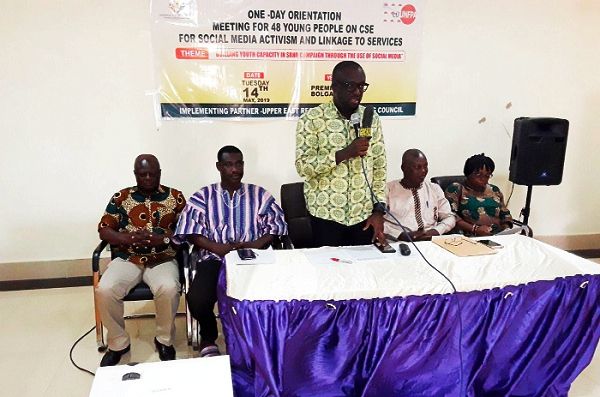 Mr Emmanuel Asigri addressing the orientation workshop in Bolgatanga
