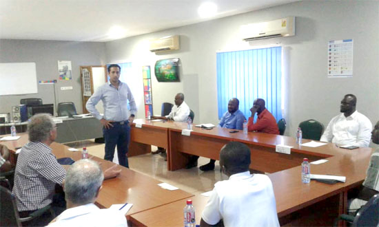 Mr Mohamed Hafez taking the participants through new technology in car finishing in one of the sessions at the workshop