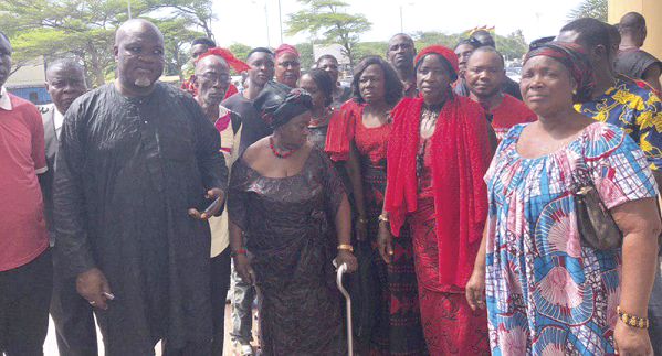 Some of the residents at the court premises. Picture: EMMANUEL EBO HAWKSON 