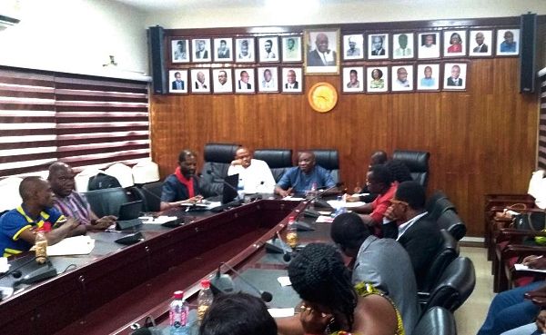 Leaders of GFAHP in a meeting with the Chief Director of the MoH, Nana Kwabena Adjei-Mensah (Table Head)