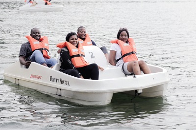 These patrons took part in a water sports on a polycraft boat
