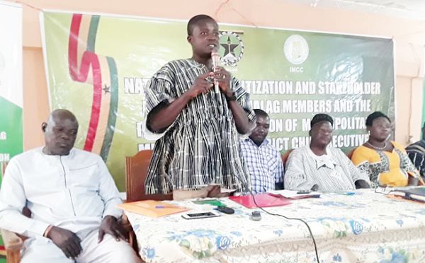 The NALAG President, Mr Bismark Baisie Nkum, addressing the participants at the sensitisation seminar in Bolgatanga