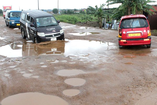 The Ablekuma-Manhean and Mayera roads are always filled with ‘manholes’ whenever it rains