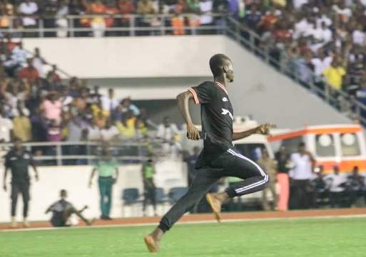 Mr Awal Suleman London as he invaded the pitch