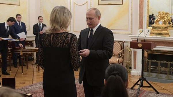 Mr Putin met widows of the victims