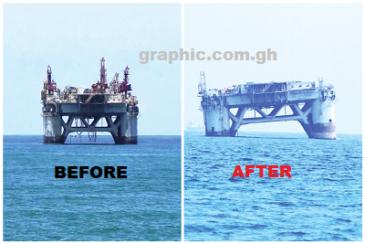 Abandoned oil rig sinking along Western Region’s coast