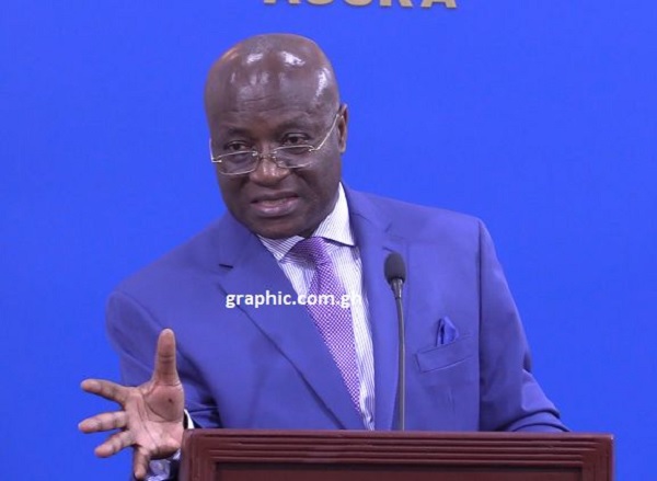Mr Osei Kyei-Mensah-Bonsu, the Minister of Parliamentary Affairs, addressing the media