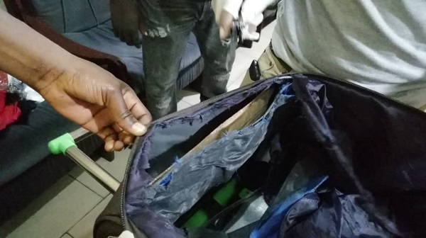 Flashback: One of the bags in which the substance was concealed