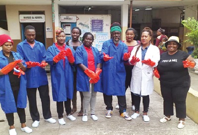 President of WITA, Leonora Buckman (extreme right) with other members of the association after the cleaning