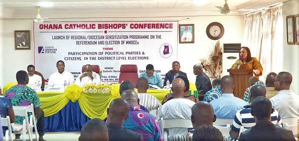Ms Josephine Nkrumah  addressing the gathering in Accra