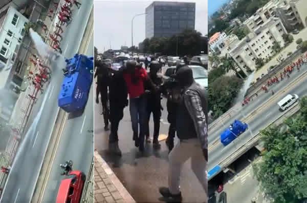 Police disperse protesting law students with water canons