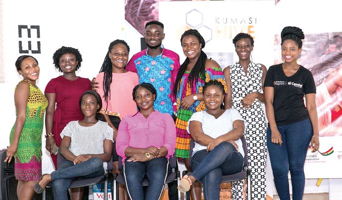 The Scholars Entrepreneurship Fund grant winners after their training programme at Kumasi Hive