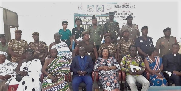 Madam Josephine Nkrumah (seated 5th left) with some dignitaries who attended the launch in Sunyani