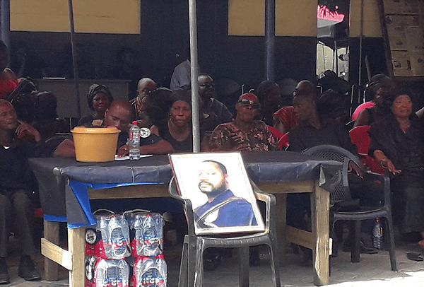  Some colleagues and family members of the late Corporal Nkwanna at the a one-week observance