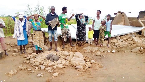 Some indigenes of the Upper West Region counting their losses after the prains of October 1 through to October 11