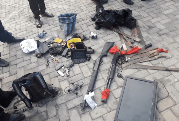 Some of the offensive weapons said to have been retrieved from the suspects