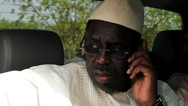 President Macky Sall said $28m had been spent on mobile contracts since he took office in 2012Image caption: President Macky Sall said $28m had been spent on mobile contracts since he took office in 2012