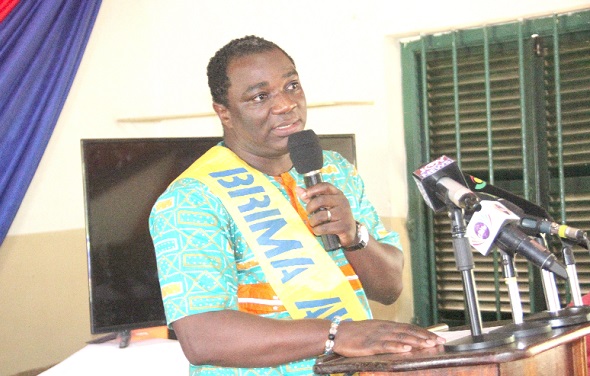 Mr Charles Ofei-Palm addressing the AGM on the state of affairs of the Korle Bu Teaching Hospital. Picture: EDNA ADU-SERWAA