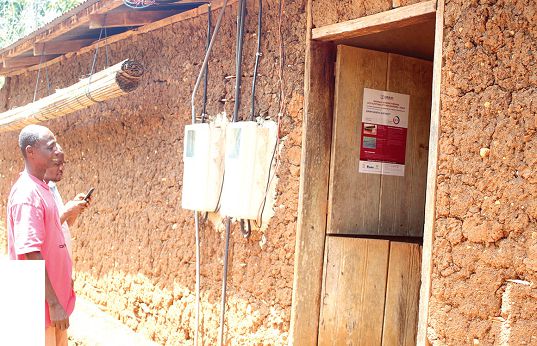 These electricity meters on the walls of this farmer’s house provide evidence of electricity in the area. Pictures: GABRIEL AHIABOR