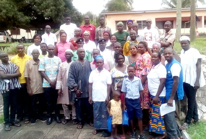  Mr Daniel Agbesi Latsu, Kadjebi NCCE District Director (arrowed) with the participants