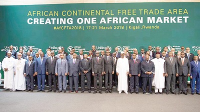  Heads of state of African countries at the signing of the CFTA