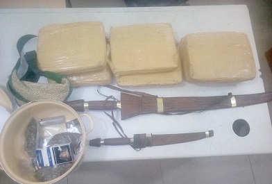 Some of the items retrieved from the suspects