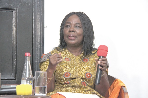 Professor Emerita Takyiwa Manuh , a former Director of the Institute of  African Studies, University of Ghana, addressing the forum in Accra