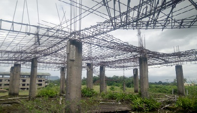 Portions of the abandoned affordable housing project have no roof