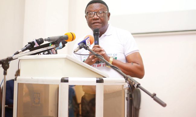  Rev. Prof. Emmanuel Asante, Chairman, National Peace Council, speaking at the commemoration of the International Peace Day in Accra. Picture: NII MARTEY M. BOTCHWAY