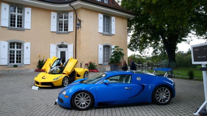  The luxury cars were sold at a golf club in the Swiss village of Cheserex, near Geneva 