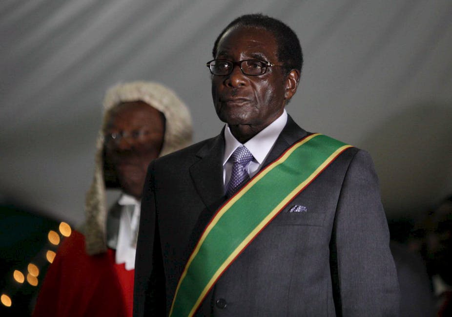  Robert Mugabe during his swearing-in ceremony in Harare, 2008. The former Zimbabwean president has died aged 95. EPA-EF
