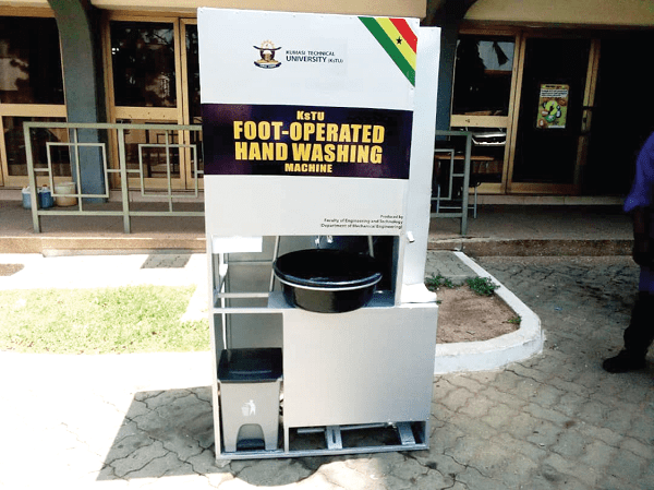 KsTU manufactures foot-operated handwashing machine