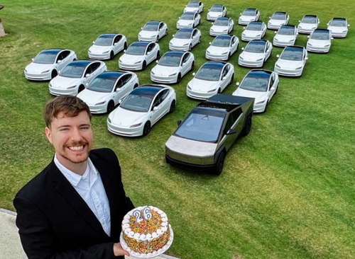 Mr Beast is giving 26 Tesla cars to mark his birthday, find out how to win one