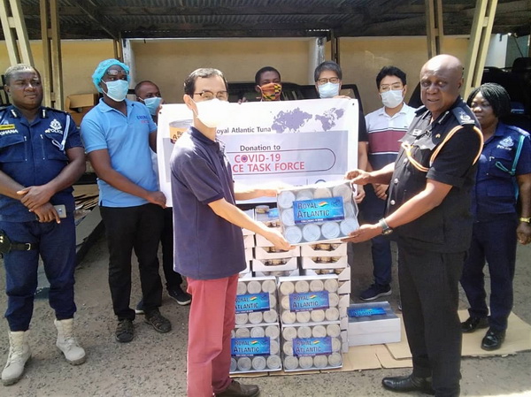 Cosmo Seafoods supports Tema police to enforce lockdown