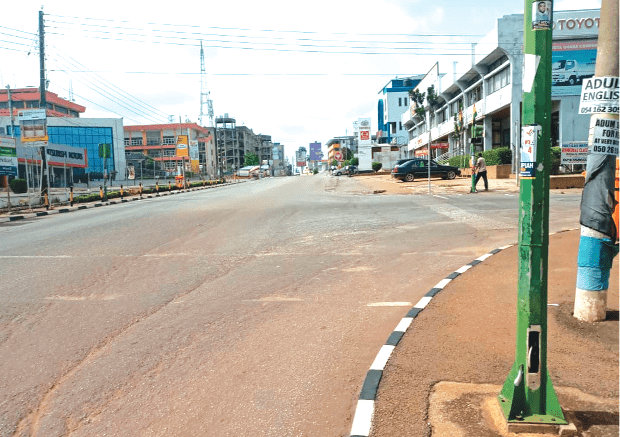 A deserted Prempeh II Street at Adum 