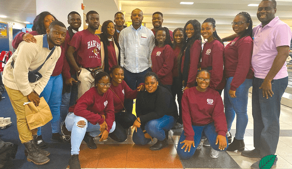 Dr Opoku Prempeh (arrowed) with the students
