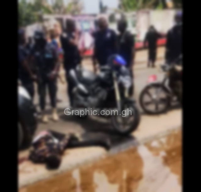 One of the robbers moments after he met his fate